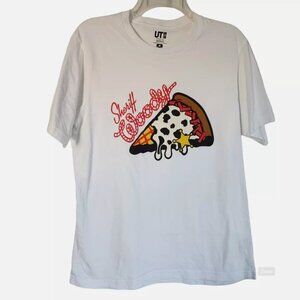 UT Uniqlo Disney Pixar Short Sleeve Graphic Sheriff Woody Pizza T-Shirt Large